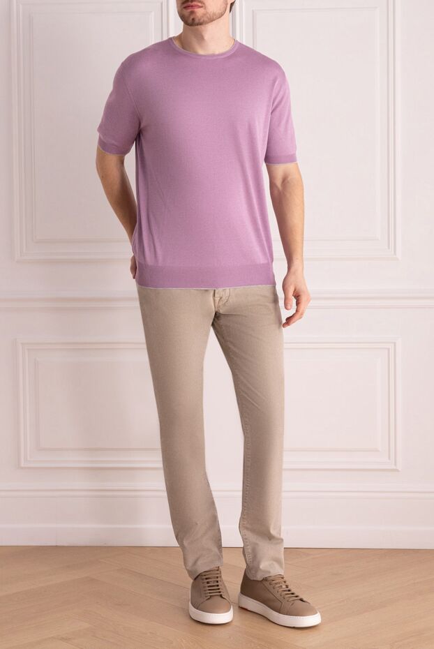 Cesare di Napoli pink short-sleeve jumper for men (markdown) 196915 - photo 2