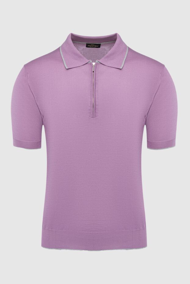 Cesare di Napoli man cotton and silk polo shirt pink for men buy with prices and photos 144748 - photo 1