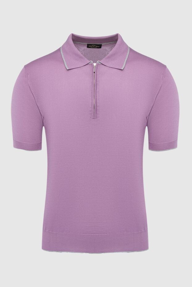 Cesare di Napoli lilac cotton jersey polo shirt with zip (markdown) 195737 - photo 1