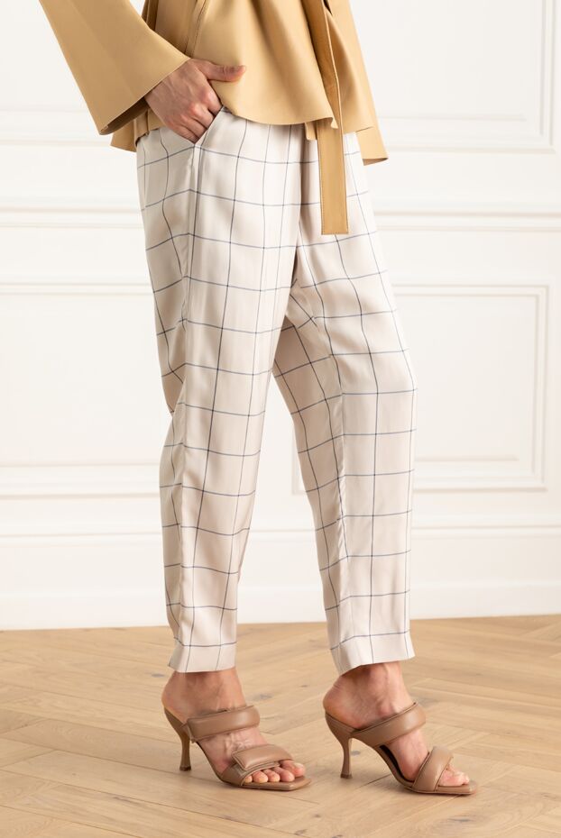 Peserico women's gray plaid pants 144793 - photo 3