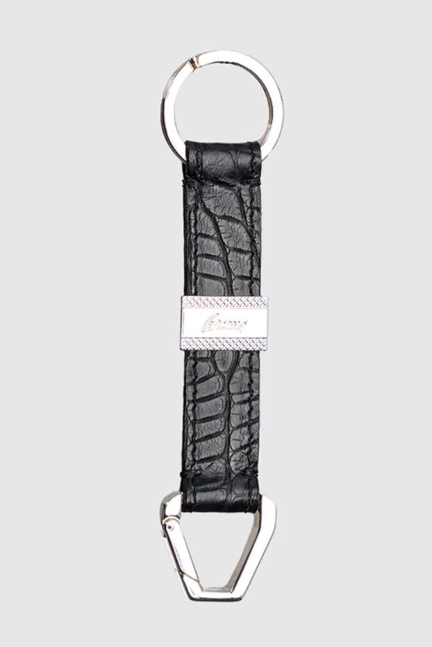 Brioni black alligator leather keychain with a carabiner for men 144859 - photo 1