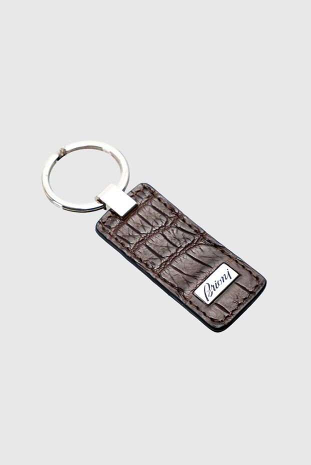 Brioni brown alligator leather keychain with a logo for men 144862 - photo 3
