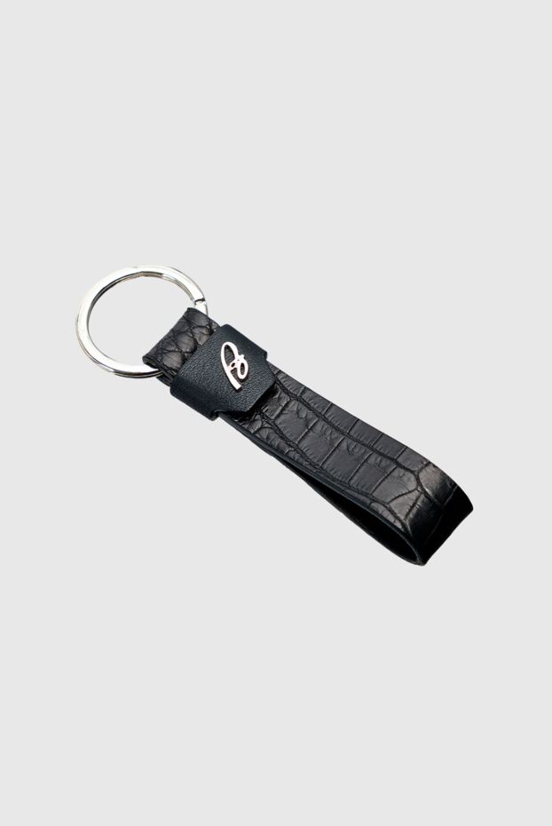 Brioni black alligator leather keychain embellished with a logo for men 144868 - photo 3
