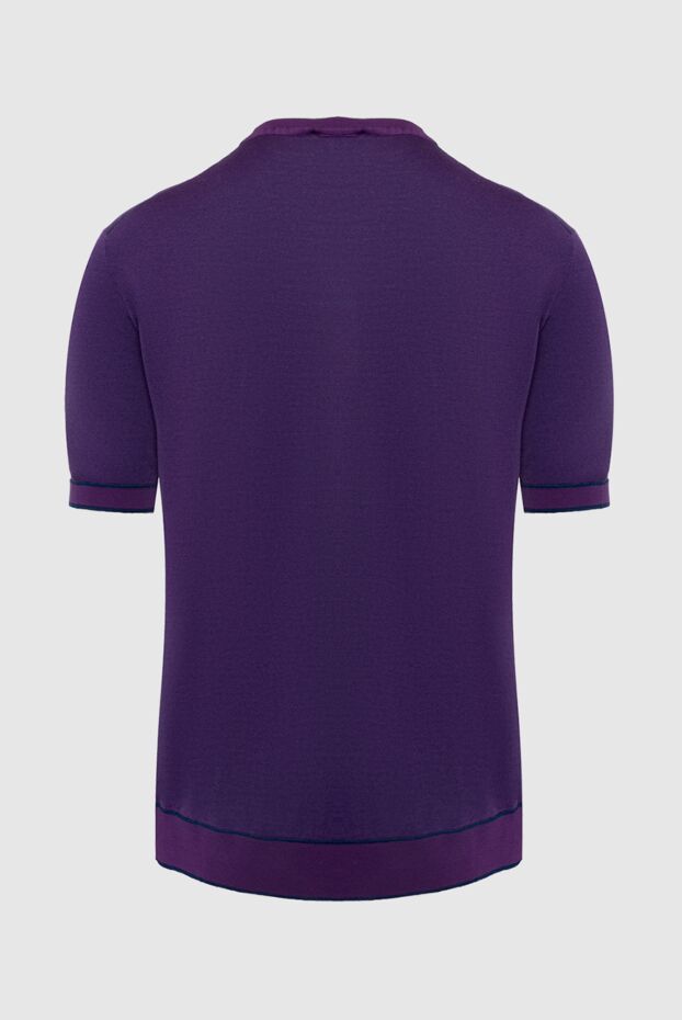 Cesare di Napoli man short sleeve jumper in cotton and silk purple for men buy with prices and photos 144879 - photo 2