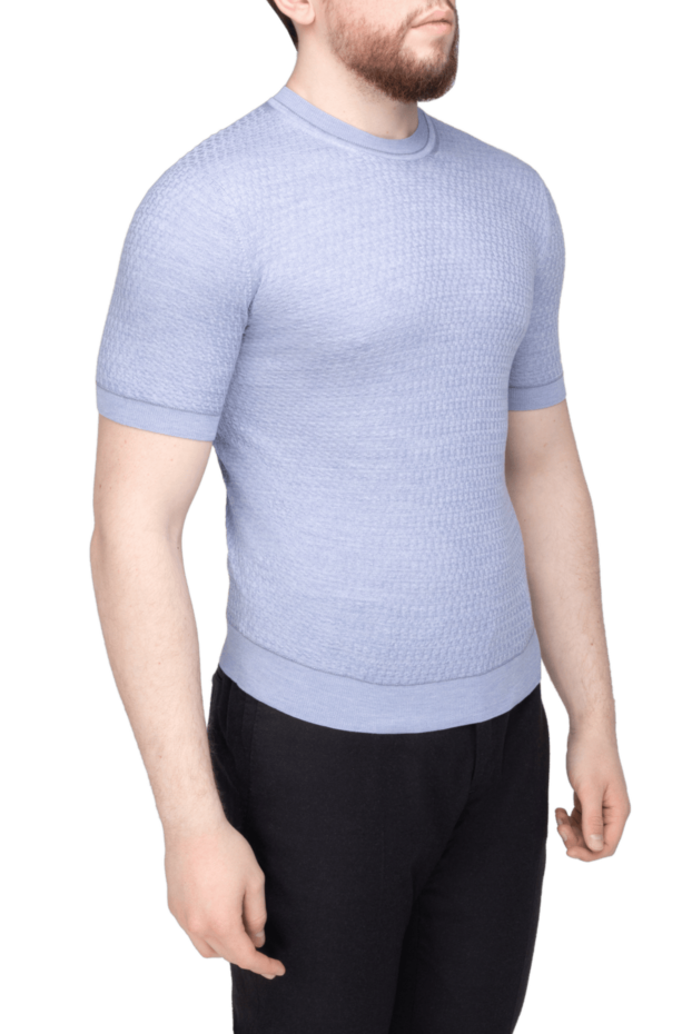 Cesare di Napoli men's lavender silk short-sleeve jumper 144884 - photo 3