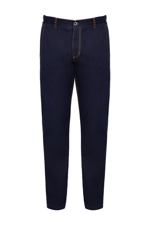 Zilli men's five-pocket jeans in deep indigo with contrast stitching 144944 - photo 1