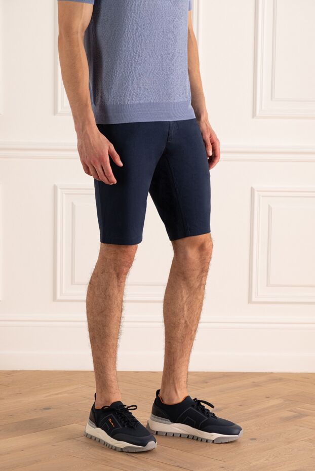 Zilli men's summer navy cotton shorts with a comfortable fit 144966 - photo 3