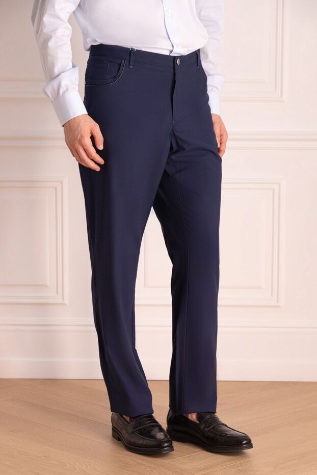 Zilli men's blue cotton pants 144987 - photo 3