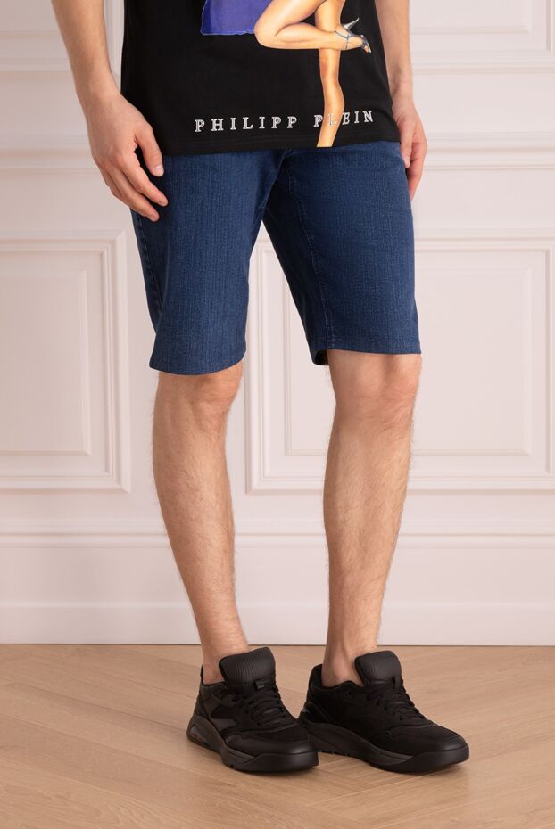 Zilli men's dark blue denim shorts casual style 145023 - photo 3
