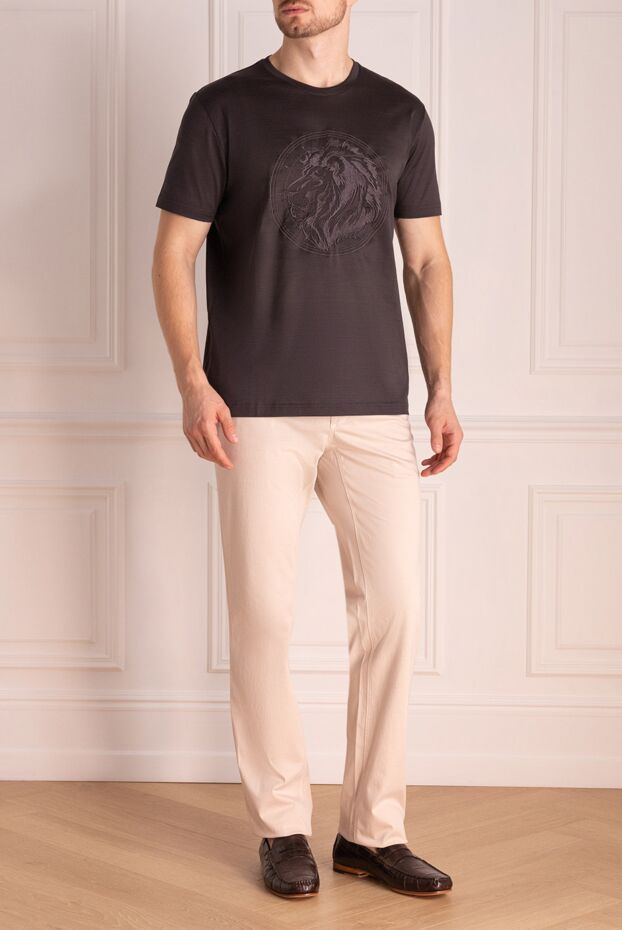 Cesare di Napoli man gray cotton t-shirt for men buy with prices and photos 145084 - photo 2