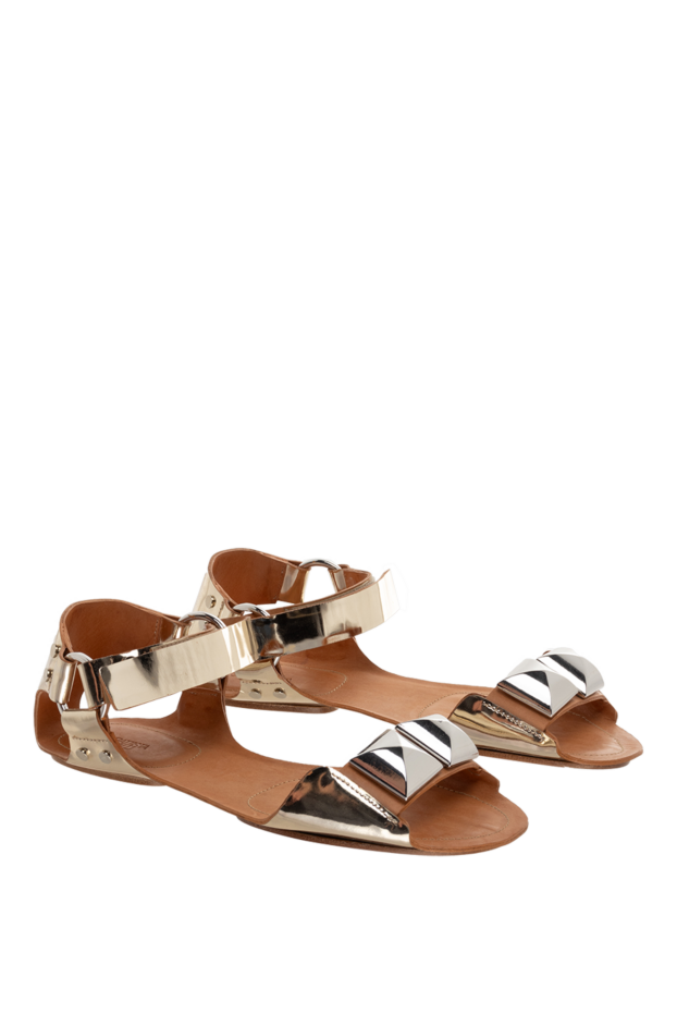 Giambattista Valli women's leather sandals with metal accessories, yellow 145108 - photo 3