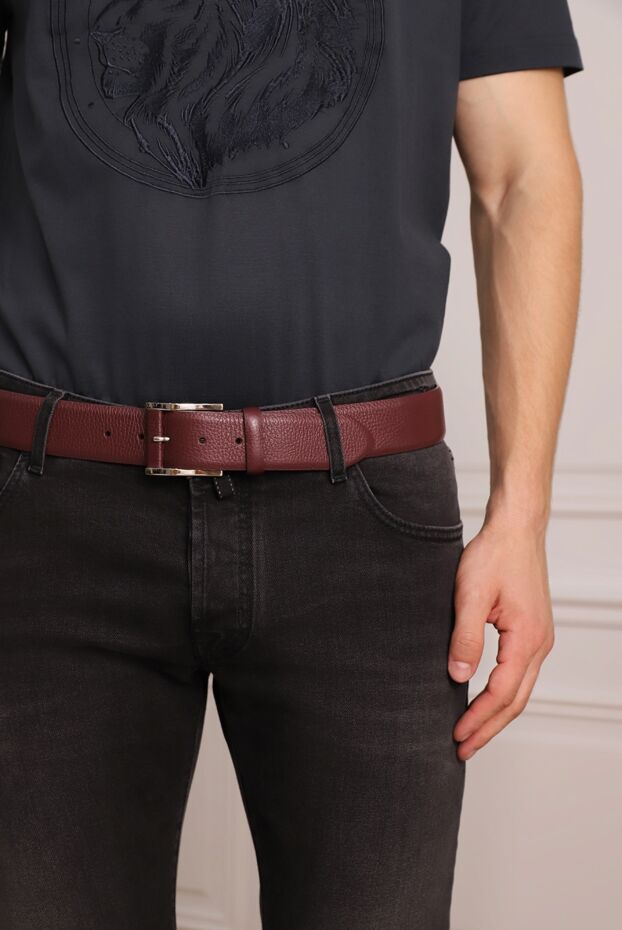 Cesare di Napoli man men's burgundy leather belt buy with prices and photos 145171 - photo 2