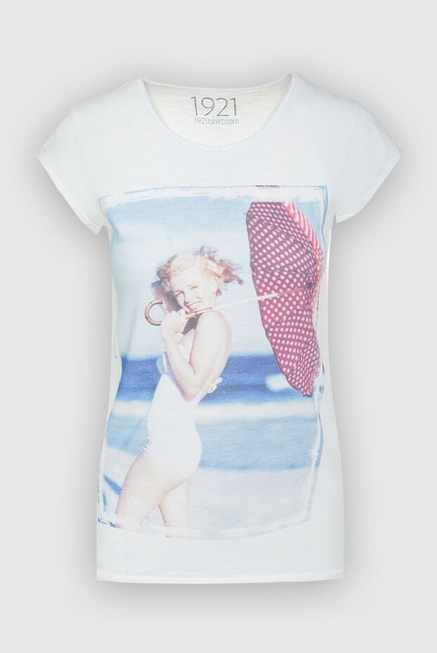 1921 T-Shirt women's cotton white t-shirt with a multicolor print of monroe 145225 - photo 1