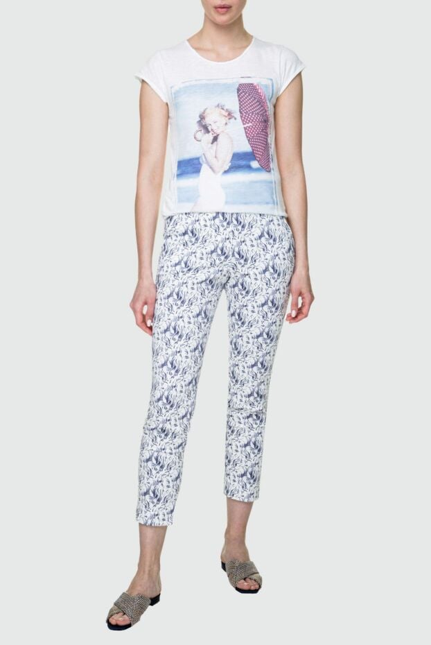 1921 T-Shirt women's cotton white t-shirt with a multicolor print of monroe 145225 - photo 2