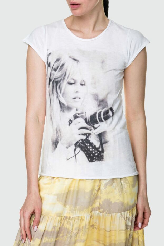 1921 T-Shirt women's white t-shirt with a monochrome photo of brigitte bardot 145232 - photo 3