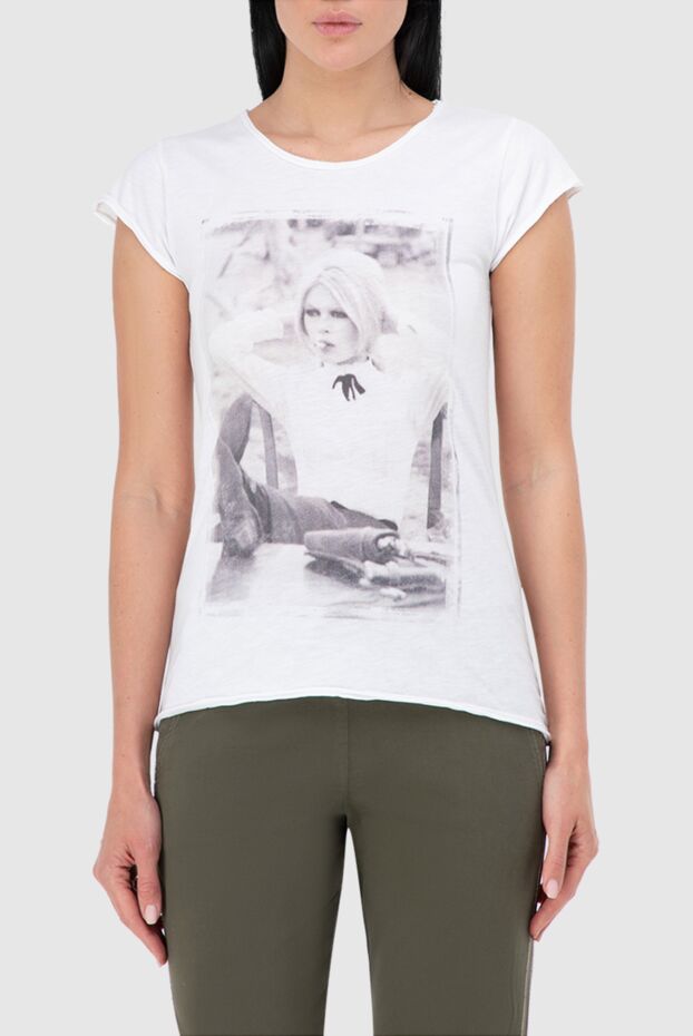 1921 T-Shirt women's cotton white t-shirt with a print of brigitte bardot 145235 - photo 3