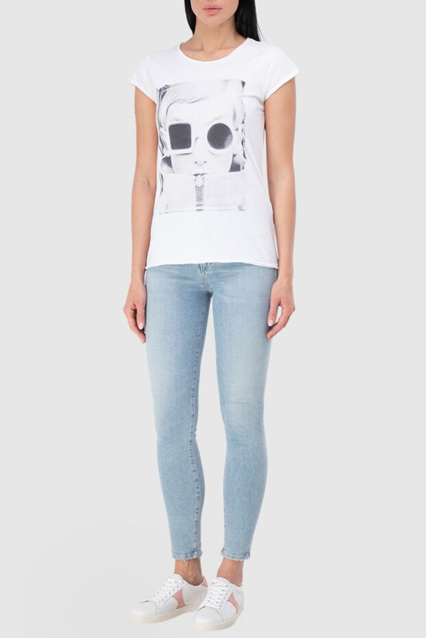 1921 T-Shirt women's cotton white t-shirt with a photo of twiggy 145241 - photo 2