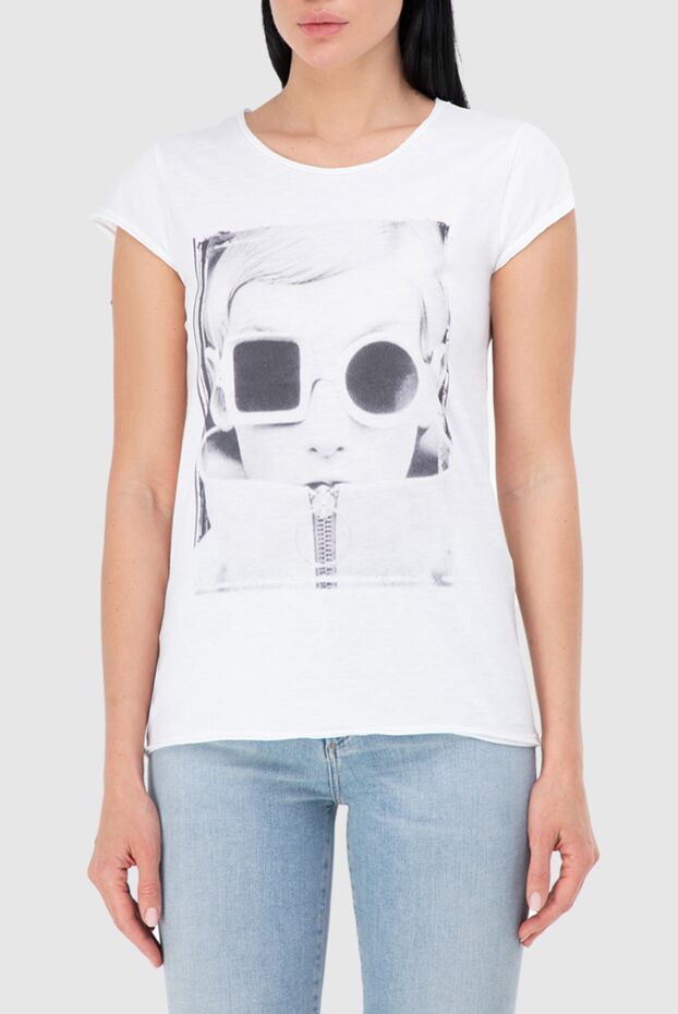 1921 T-Shirt women's cotton white t-shirt with a photo of twiggy 145241 - photo 3