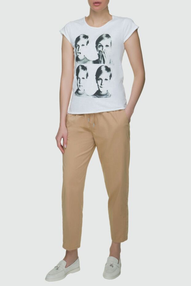 1921 T-Shirt women's cotton white t-shirt with an image of twiggy 145242 - photo 2