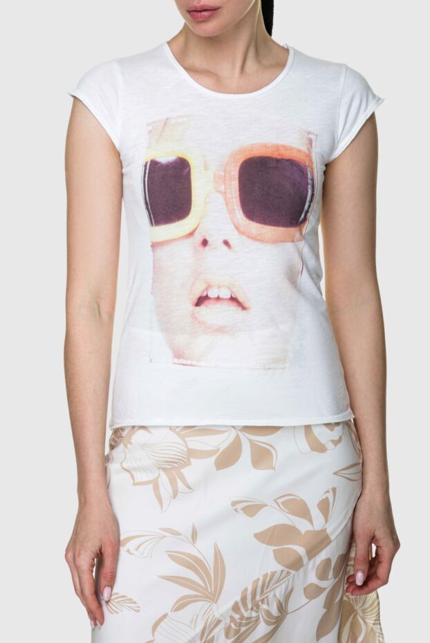 1921 T-Shirt women's white t-shirt with a photo of twiggy 145243 - photo 3