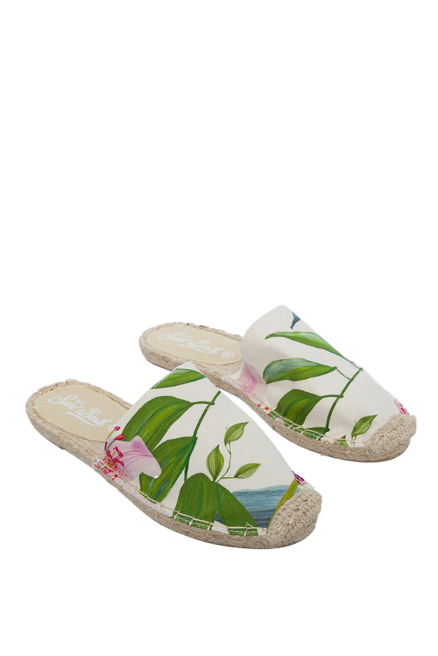 MC2 Saint Barth women's beige mules with a floral print and weaving on the toe 145294 - photo 3