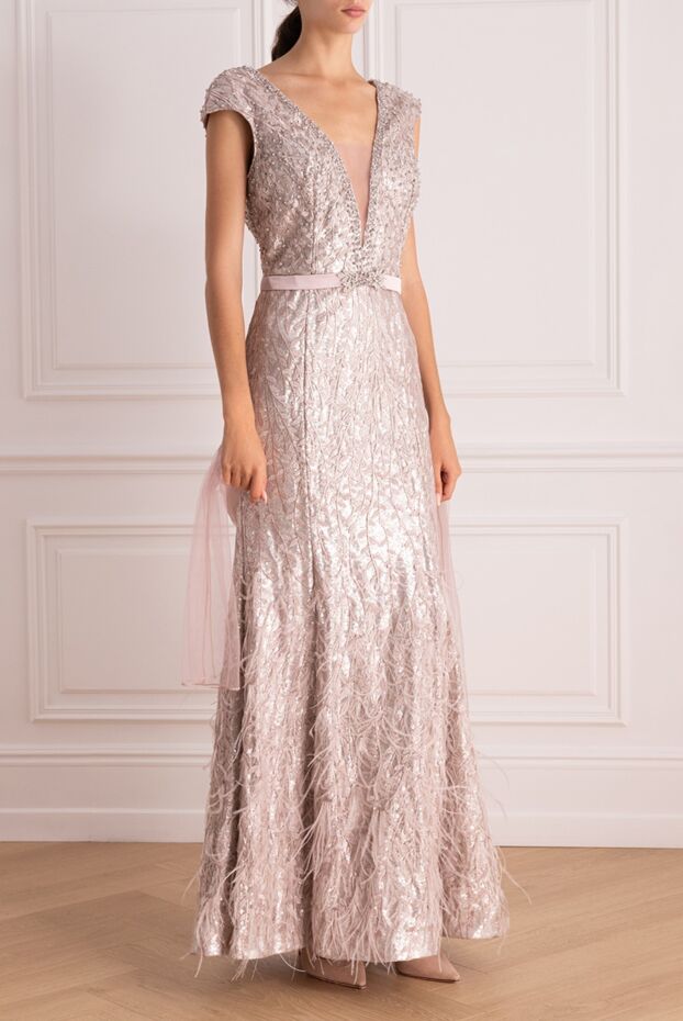 Fleur de Paris elegant dress with shiny embroidery and tulle on the sides 145397 - photo 3