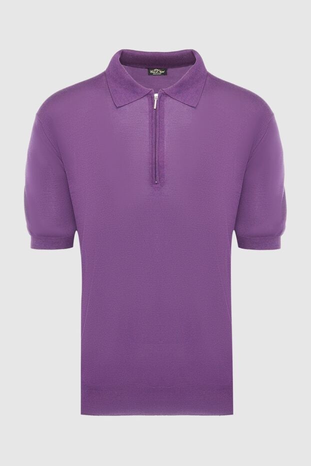 Cesare di Napoli purple polo shirt made of smooth silk with a zipper 145415 - photo 1