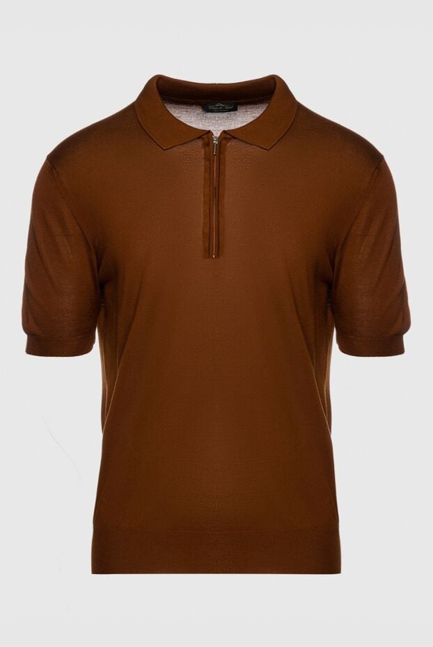 Cesare di Napoli brown jersey polo shirt made of thin cotton with a zipper (markdown) 195733 - photo 1