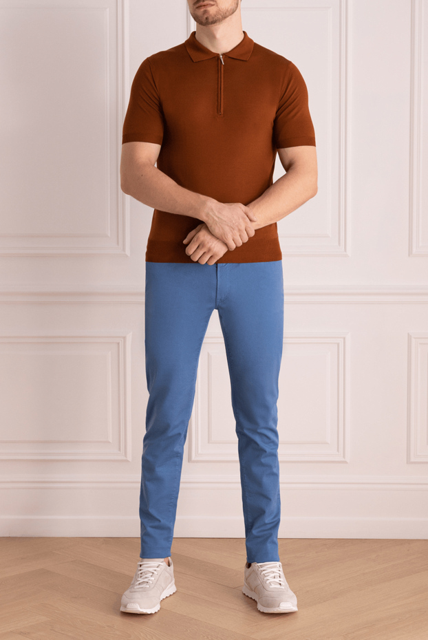 Cesare di Napoli brown jersey polo shirt made of thin cotton with a zipper (markdown) 195733 - photo 2