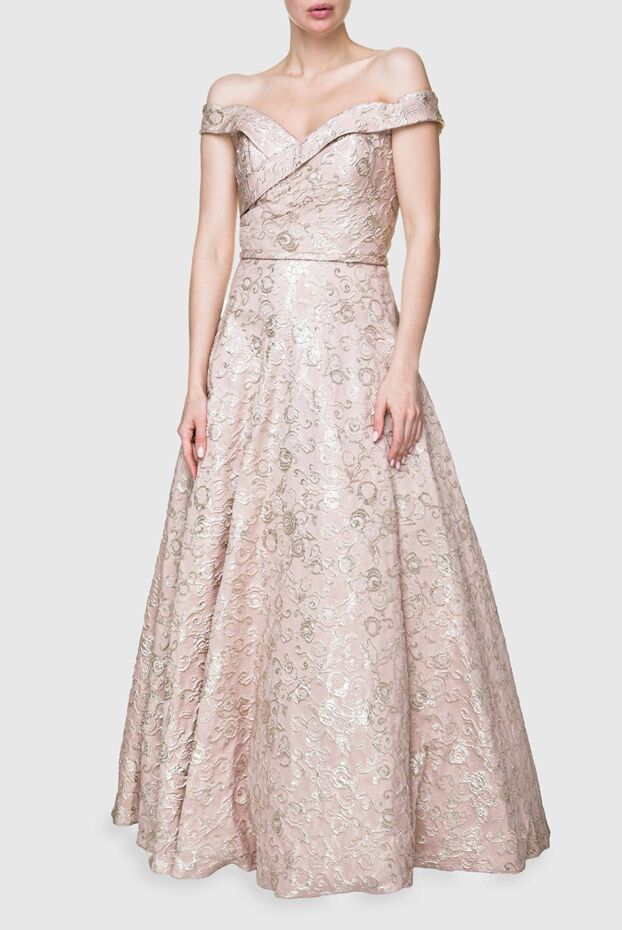 Fleur de Paris pink dress with a textured pattern in golden coating women's 145458 - photo 3