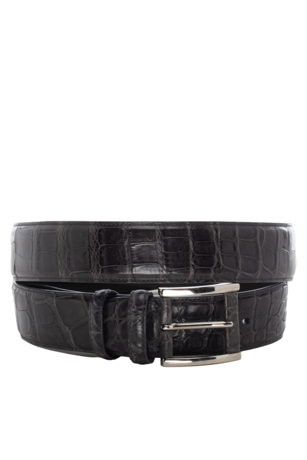 Tardini embossed dark brown crocodile leather belt for men 145465 - photo 1