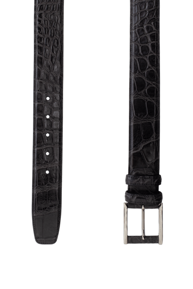 Tardini embossed dark brown crocodile leather belt for men 145465 - photo 3