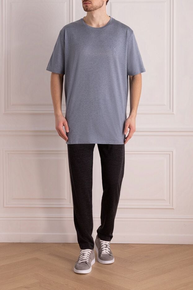 Billionaire a melange cotton t-shirt with a discreet monochrome design (markdown) 195697 - photo 2