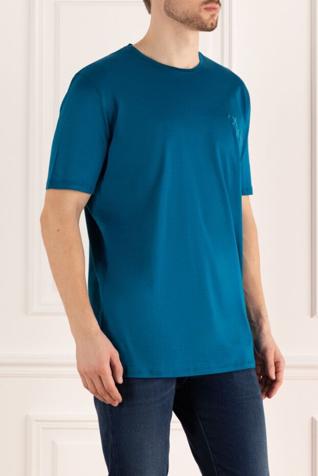 Billionaire blue cotton t-shirt with 3d logo 145496 - photo 3