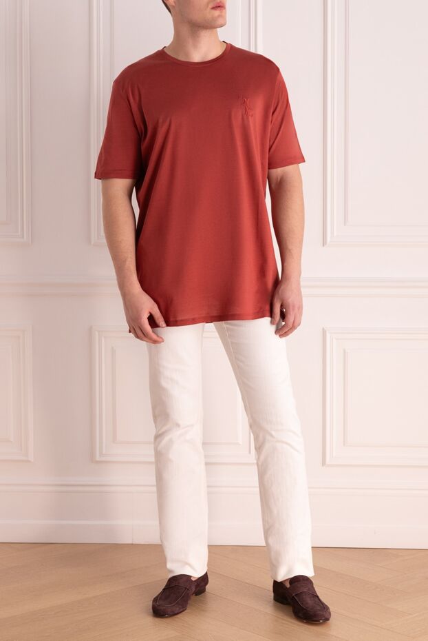 Billionaire red cotton t-shirt with simple decor (markdown) 196960 - photo 2