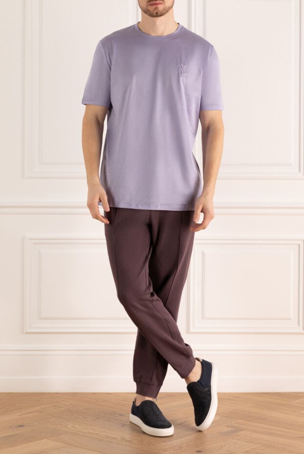 Billionaire lavender plain cotton t-shirt with embroidery 145505 - photo 2