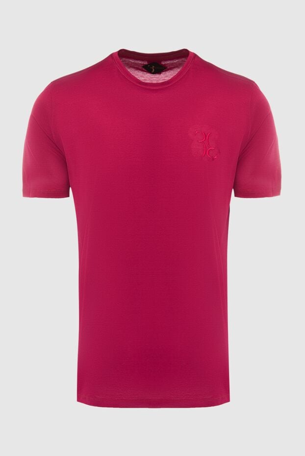 Billionaire t-shirt in rich raspberry color with minimalist embroidery 145508 - photo 1