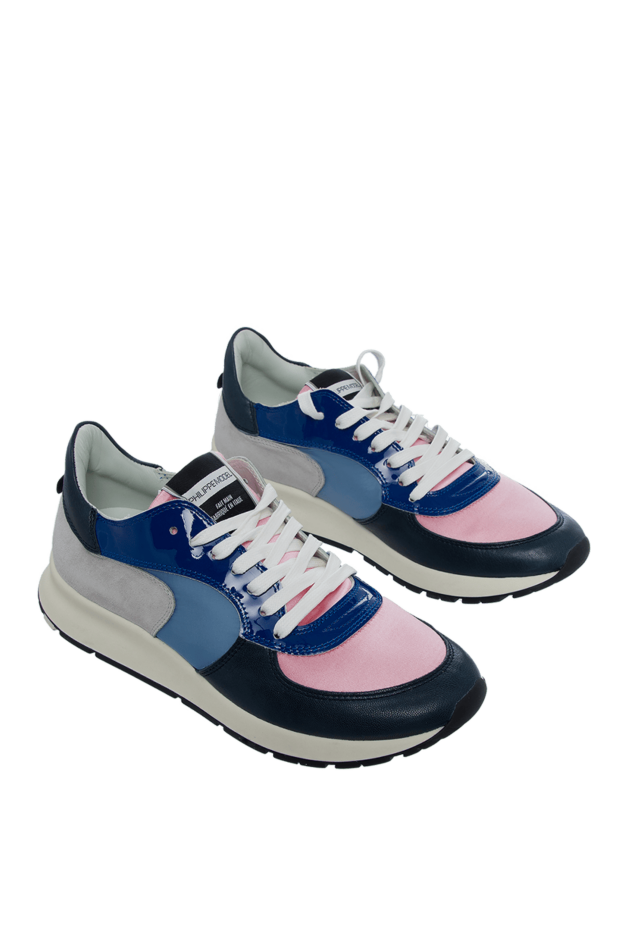 Philippe Model women's leather sneakers with multicolored inserts blue 145521 - photo 3