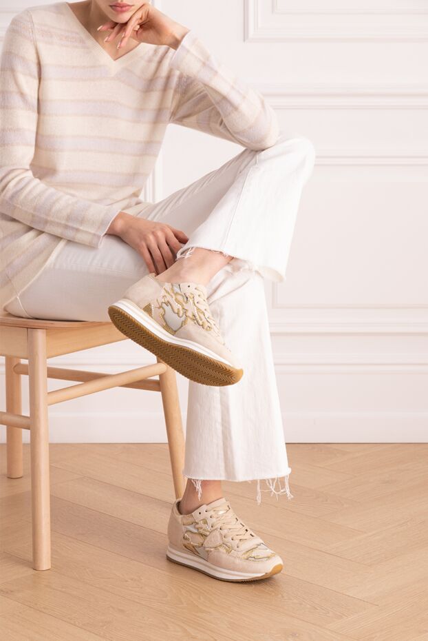 Philippe Model woman beige leather sneakers for women buy with prices and photos 145522 - photo 2