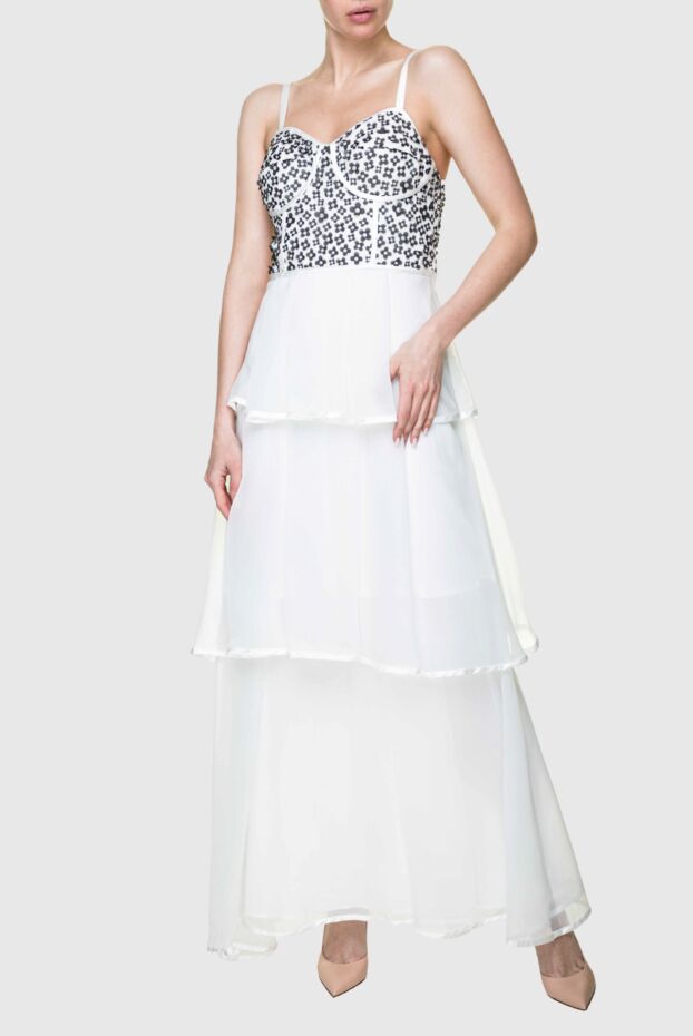 Fleur de Paris white dress with a contrasting pattern on top women's 145635 - photo 3