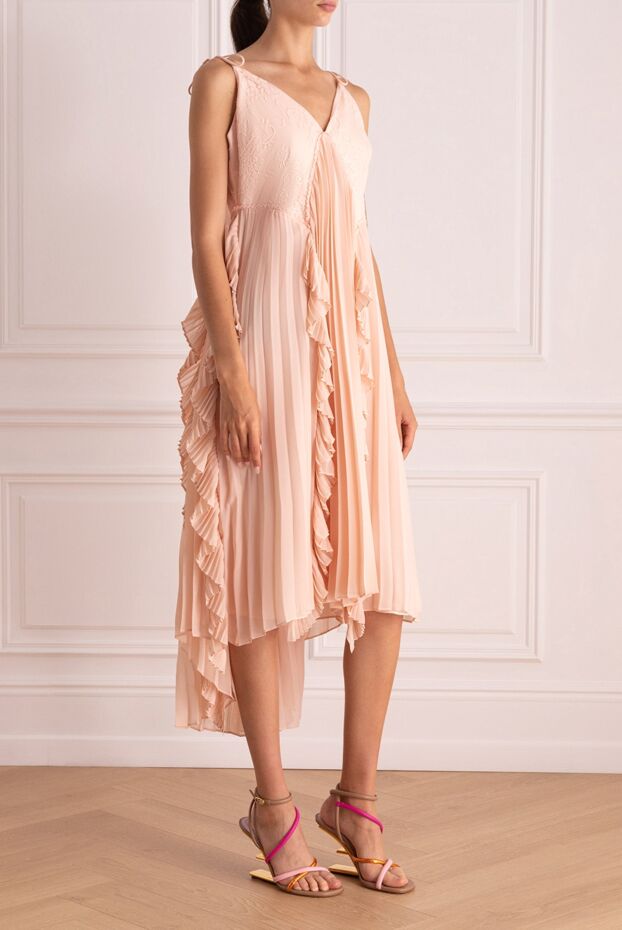 Fleur de Paris light pink pleated dress with ruffles women's 145885 - photo 3
