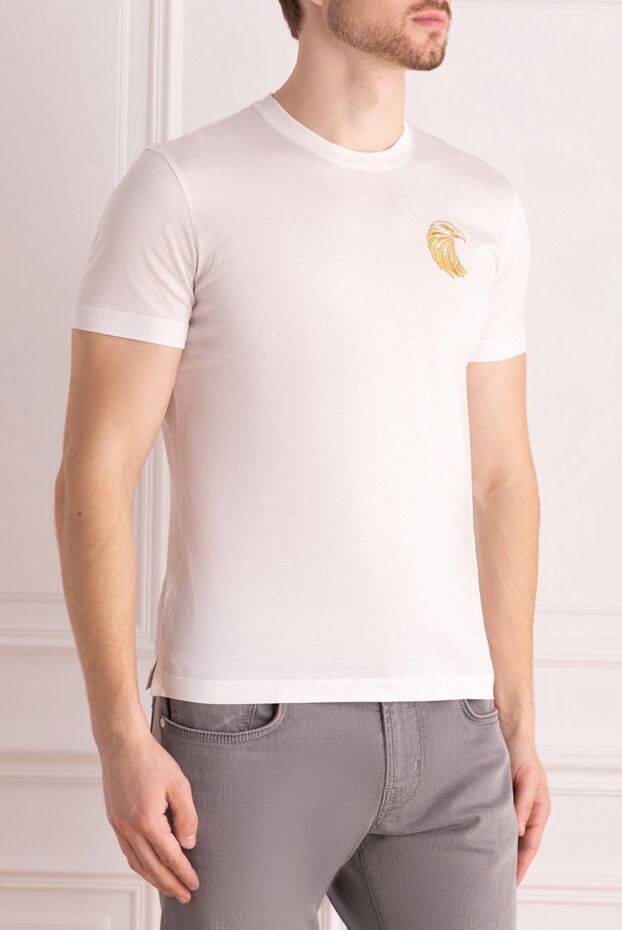 Billionaire white t-shirt with golden eagle embroidery on the chest 146506 - photo 3