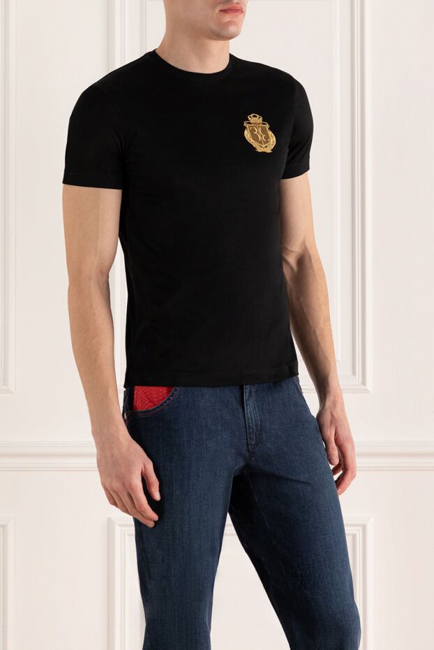 Billionaire black t-shirt with embroidered logo and crown 146507 - photo 3