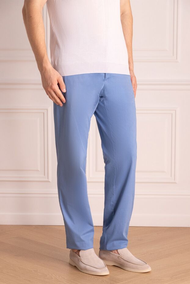 Cesare di Napoli мужские брюки голубые мужские купить с ценами и фото 146686 - фото 2