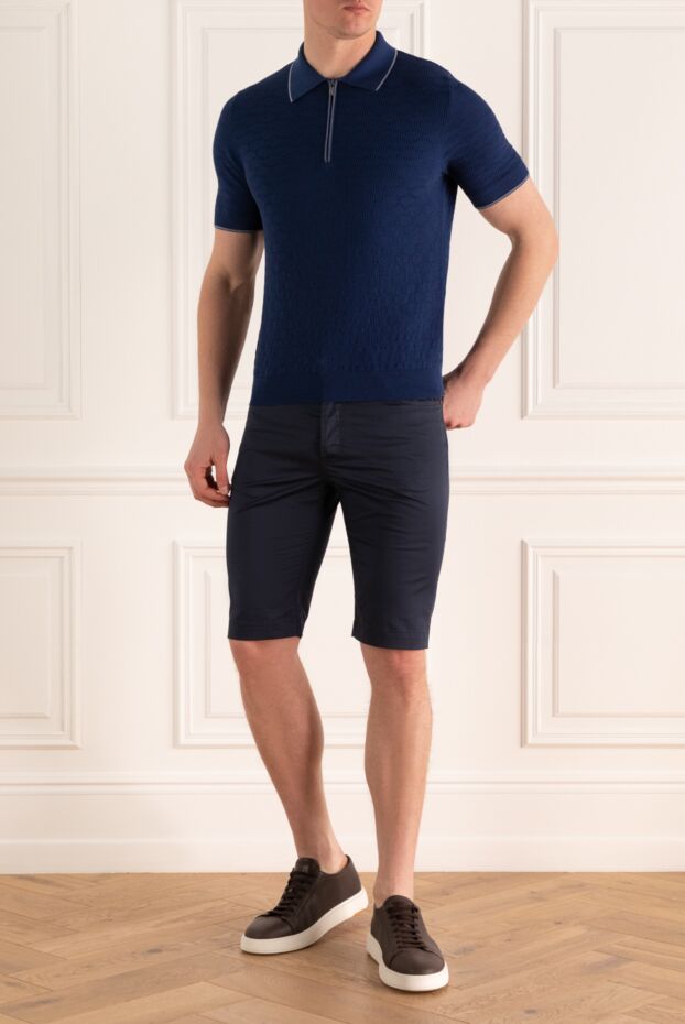 Marco Pescarolo man cotton and elastane shorts blue for men buy with prices and photos 146689 - photo 2