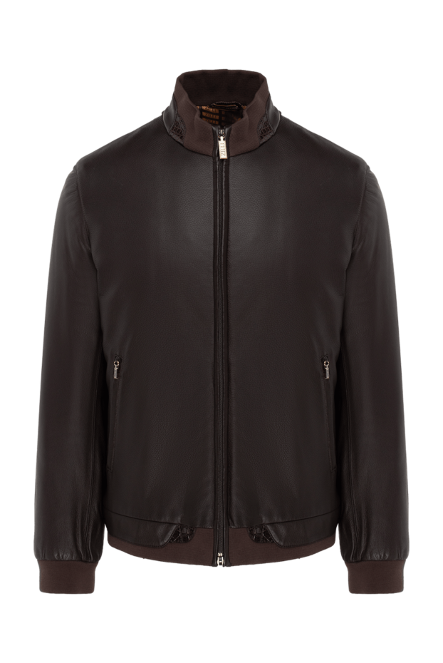 Zilli man genuine leather and alligator leather jacket brown for men buy with prices and photos 146694 - photo 1