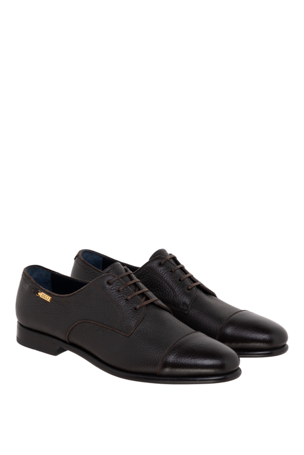 Zilli grained leather shoes with a smooth toe cap 146700 - photo 3
