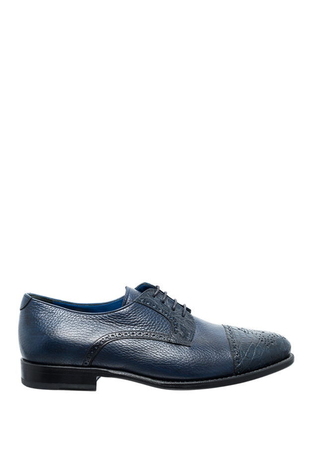 Cesare di Napoli man men's shoes made of leather and crocodile skin blue buy with prices and photos 146727 - photo 1