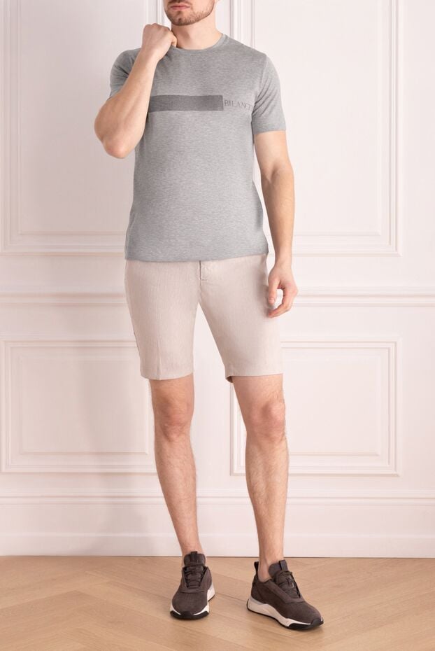 Bilancioni men's t-shirt with textured insert and minimalist logo 146755 - photo 2
