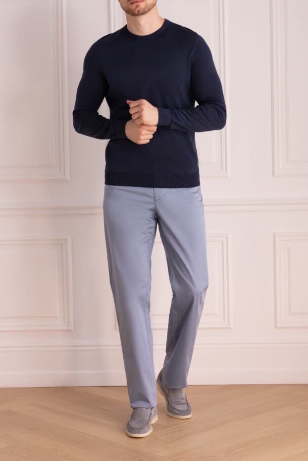 Bilancioni blue cotton jumper with a simple design (markdown) 195785 - photo 2